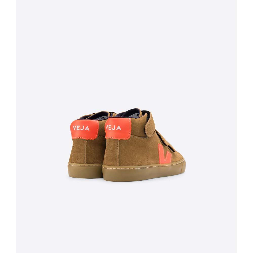 Veja ESPLAR MID SUEDE Kids' High Tops Brown | CA 679PJJ